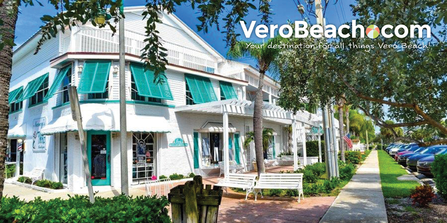 View of building with several shops on Ocean Drive in Vero Beach, Florida